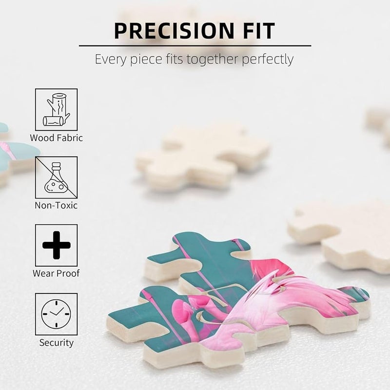 لغز فلامنجو 1000 قطعة 29.5 × 19.7 بوصة ديكور منزلي للكبار هدية عيد ميلاد - Image 4